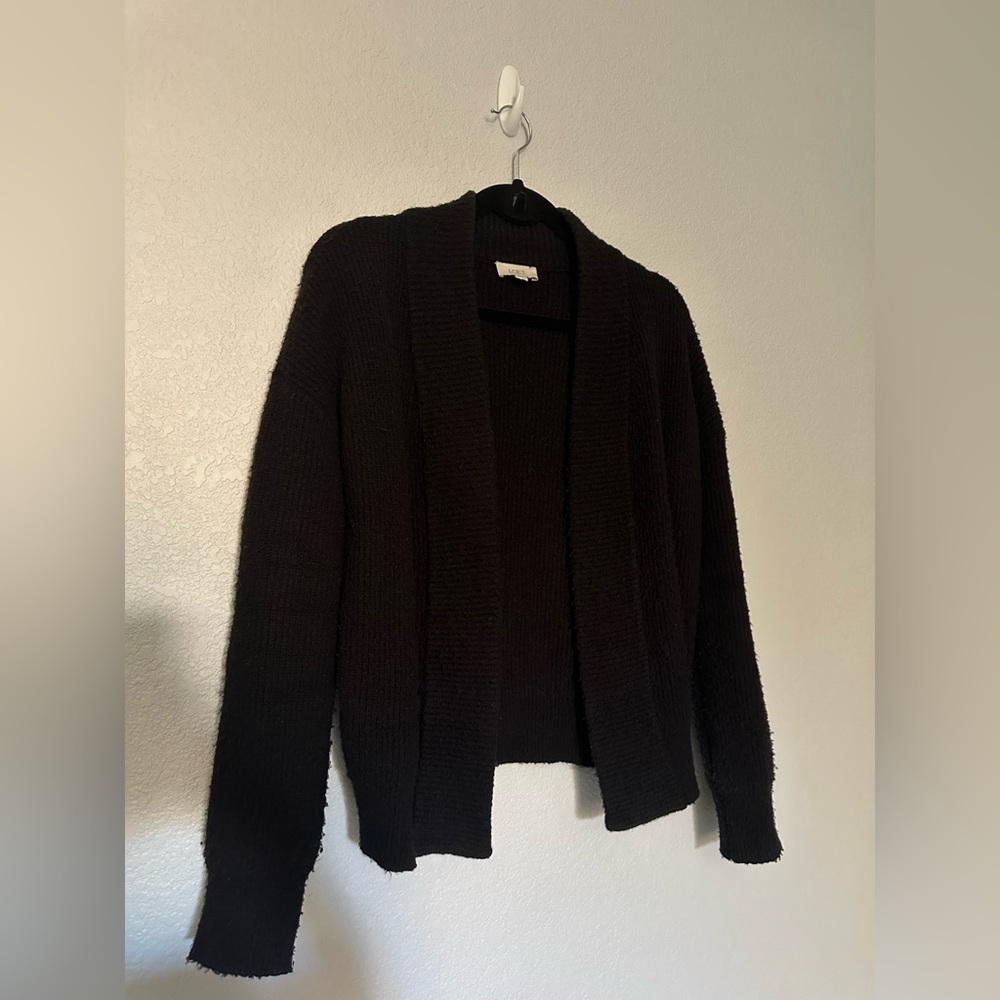 Open Black Loft Sweater Cardigan